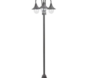 vidaXL Vrtna trostruka stupna svjetiljka od aluminija E27 220 cm brončana - cover