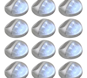 vidaXL Vrtne solarne zidne svjetiljke LED 12 kom okrugle srebrne - cover