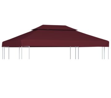 vidaXL Pokrov za sjenicu s 2 razine 310 g/m² 4 x 3 m bordo - cover