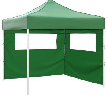 vidaXL Sklopivi šator s 2 zida 3 x 3 m zeleni - cover