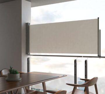 vidaXL Uvlačiva bočna tenda za terasu 100 x 300 cm krem - cover