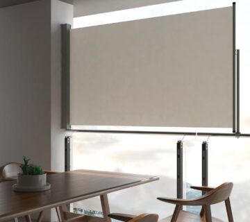 vidaXL Uvlačiva bočna tenda za terasu 140 x 300 cm krem - cover