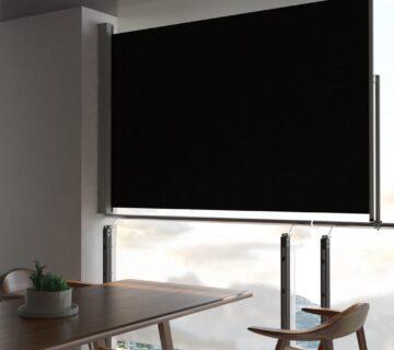 vidaXL Uvlačiva bočna tenda za terasu 160 x 300 cm crna - cover