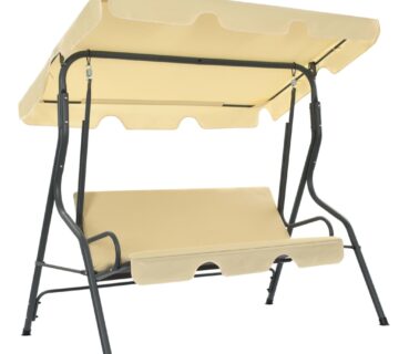 vidaXL Vrtna ljuljačka krem bijela 170 x 110 x 153 cm - cover