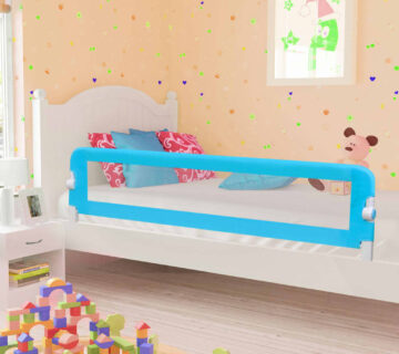 vidaXL Sigurnosna ogradica za dječji krevet plava 180x42 cm poliester - cover
