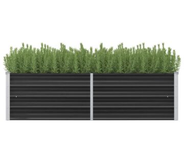 vidaXL Povišena vrtna gredica antracit 160x40x45 cm pocinčani čelik - cover