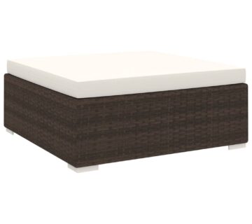 vidaXL Modularni tabure s jastukom 1 kom od poliratana smeđi - cover