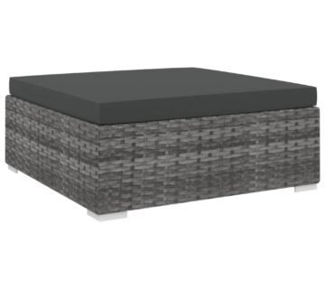 vidaXL Modularni tabure s jastukom 1 kom od poliratana sivi - cover