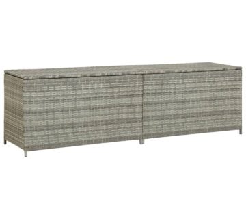 vidaXL Vrtna kutija za pohranu od poliratana 200 x 50 x 60 cm siva - cover