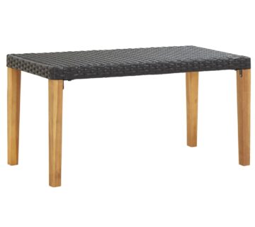 vidaXL Vrtna klupa crna 120 cm od poliratana i masivnog drva bagrema - cover