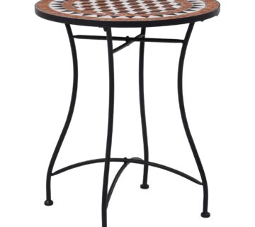 vidaXL Bistro stolić s mozaikom smeđi 60 cm keramički - cover