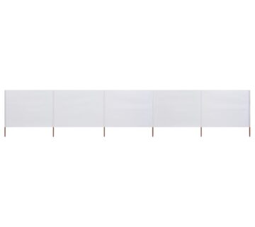 vidaXL Vjetrobran s 5 panela od tkanine 600 x 80 cm pješčano bijeli - cover