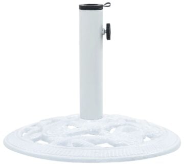 vidaXL Stalak za suncobran bijeli 9 kg 40 cm od lijevanog željeza - cover