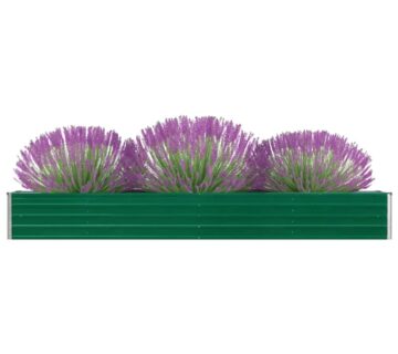 vidaXL Povišena vrtna gredica od pocinčanog čelika 320x40x45 cm zelena - cover