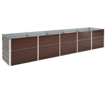 vidaXL Povišena vrtna gredica od pocinčanog čelika 400x80x45 cm smeđa - cover