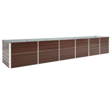 vidaXL Povišena vrtna gredica od pocinčanog čelika 480x80x77 cm smeđa - cover