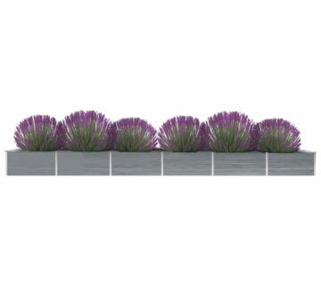 vidaXL Povišena vrtna gredica od pocinčanog čelika 600x80x45 cm siva - cover