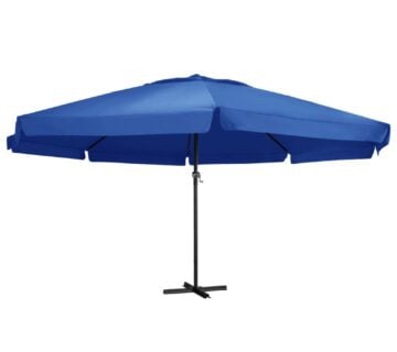 vidaXL Vrtni suncobran s aluminijskom šipkom 500 cm azurno plavi - cover