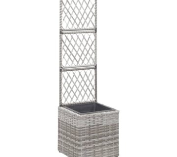 vidaXL Sadilica s rešetkom i 1 posudom 30x30x107 cm od poliratana siva - cover