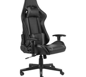 vidaXL Okretna igraća stolica siva PVC - cover