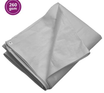 vidaXL Cerada 260 g/m² 4x5 m siva HDPE - cover