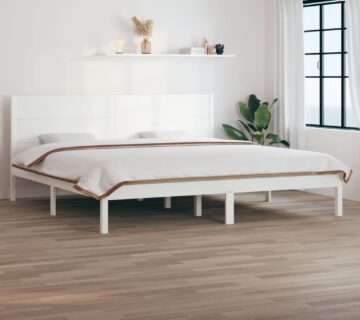 vidaXL Okvir za krevet od masivne borovine bijeli 200 x 200 cm - cover