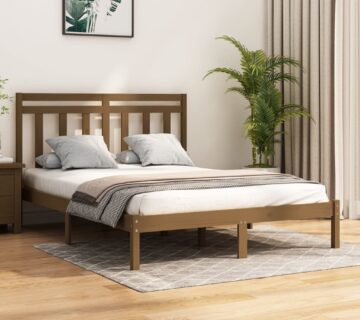 vidaXL Okvir za krevet od masivnog drva boja meda 120 x 200 cm - cover