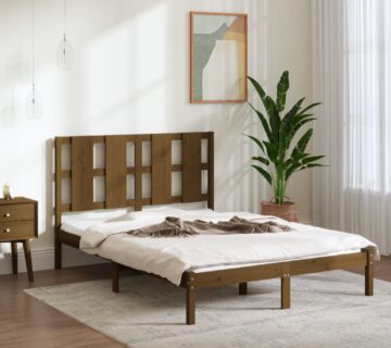 vidaXL Okvir za krevet od masivne borovine boja meda 120 x 200 cm - cover