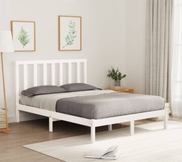 vidaXL Okvir za krevet od masivne borovine bijeli 120 x 200 cm - cover