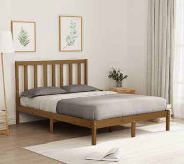 vidaXL Okvir za krevet od masivnog drva boja meda 120 x 200 cm - cover