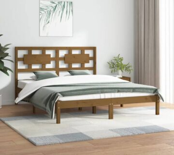 vidaXL Okvir za krevet od masivne borovine boja meda 200 x 200 cm - cover