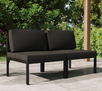vidaXL Vrtni dvosjed s jastucima aluminijski antracit - cover