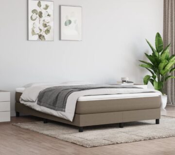 vidaXL Okvir za krevet smeđesivi 140 x 190 cm od tkanine - cover