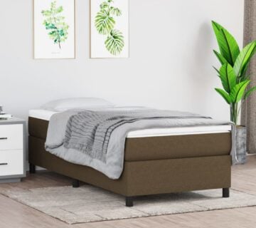 vidaXL Okvir za krevet tamnosmeđi 100x200 cm od tkanine - cover