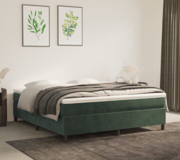 vidaXL Okvir za krevet tamnozeleni 180x200 cm baršunasti - cover
