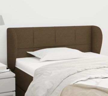 vidaXL Uzglavlje s ušima tamnosmeđe 83x23x78/88 cm od tkanine - cover