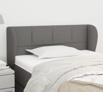 vidaXL Uzglavlje s ušima tamnosivo 103x23x78/88 cm od tkanine - cover