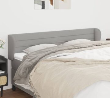 vidaXL Uzglavlje s ušima svjetlosivo 163x23x78/88 cm od tkanine - cover