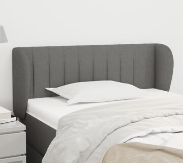vidaXL Uzglavlje s ušima tamnosivo 83x23x78/88 cm od tkanine - cover