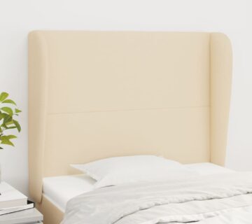 vidaXL Uzglavlje s ušima krem 103x23x118/128 cm od tkanine - cover