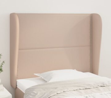 vidaXL Uzglavlje s ušima boja cappuccina 83x23x118/128 cm umjetna koža - cover
