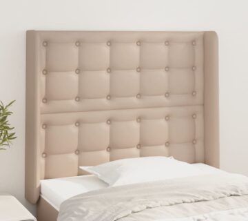 vidaXL Uzglavlje s ušima boja cappuccina 83x16x118/128 cm umjetna koža - cover