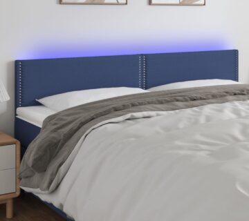 vidaXL LED uzglavlje plavo 200x5x78/88 cm od tkanine - cover
