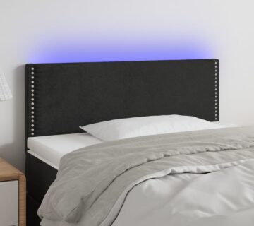 vidaXL LED uzglavlje crno 100x5x78/88 cm baršunasto - cover