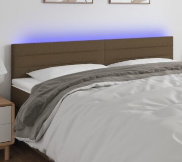 vidaXL LED uzglavlje tamnosmeđe 180x5x78/88 cm od tkanine - cover