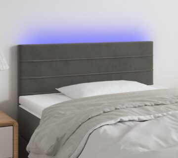 vidaXL LED uzglavlje tamnosivo 100x5x78/88 cm baršunasto - cover