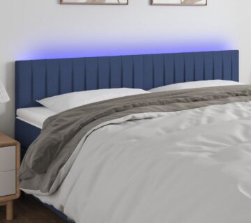 vidaXL LED uzglavlje plavo 180x5x78/88 cm od tkanine - cover