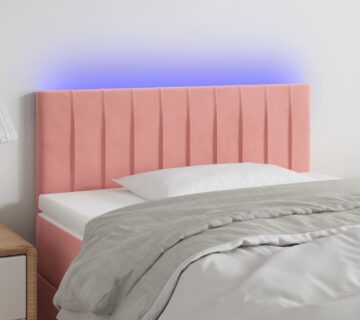 vidaXL LED uzglavlje ružičasto 80 x 5 x 78/88 cm baršunasto - cover
