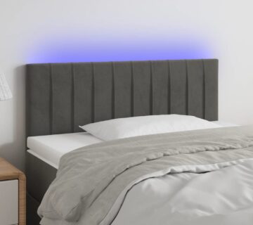 vidaXL LED uzglavlje tamnosivo 100x5x78/88 cm baršunasto - cover