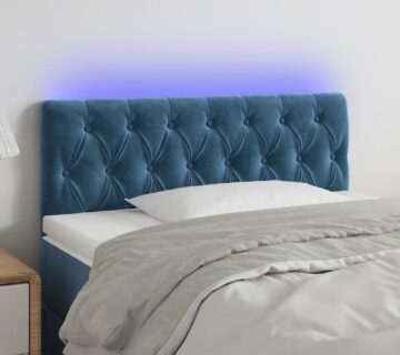 vidaXL LED uzglavlje tamnoplavo 100x7x78/88 cm baršunasto - cover